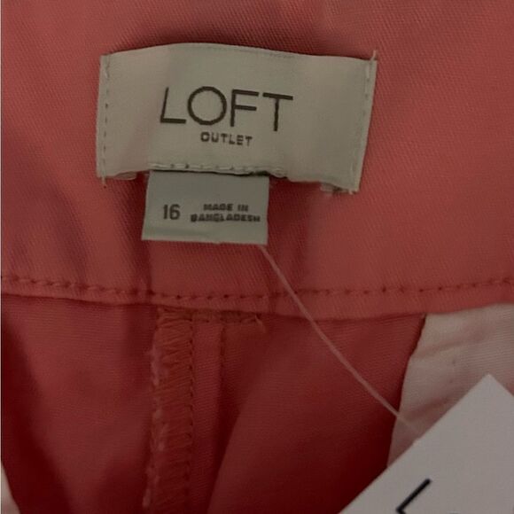 NEW LOFT Pink High Rise Raw Hem 4” Bermuda Shorts Size 16 - Picture 8 of 12